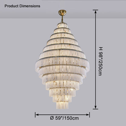 Giant Tiered Alabaster Foyer Chandelier