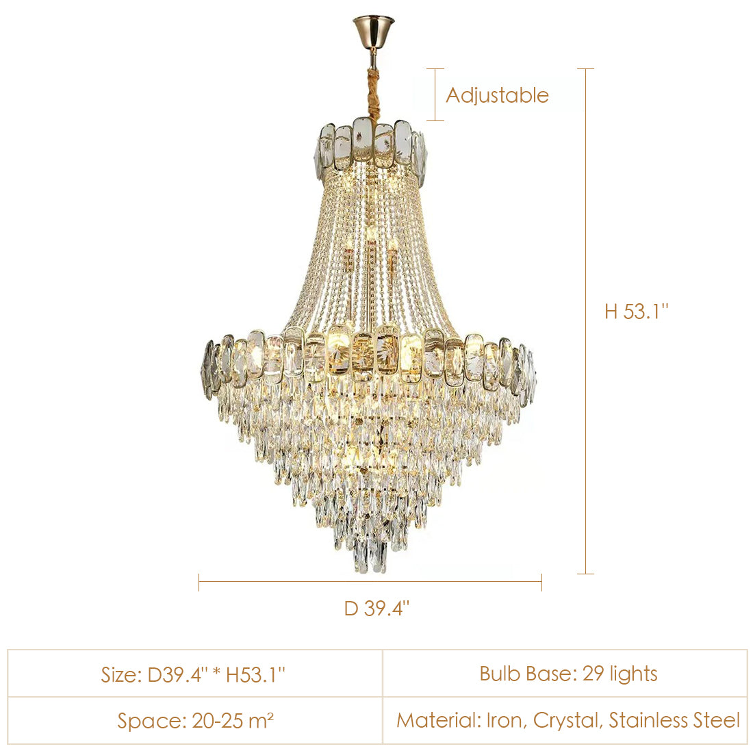 Morylighting Grand Radiance Round K9 Crystal Chandelier - Background Shot