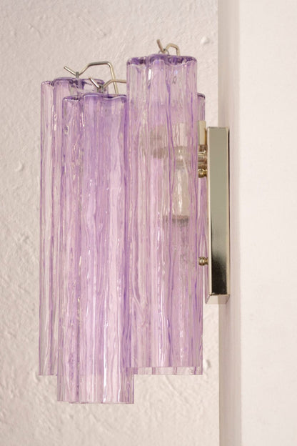 Handcrafted Art Violet Glass Wall Lamp - view 8 | morylighting
