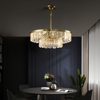 Rebecca Postmodern Double Tier Crystal Chandelier - morylighting