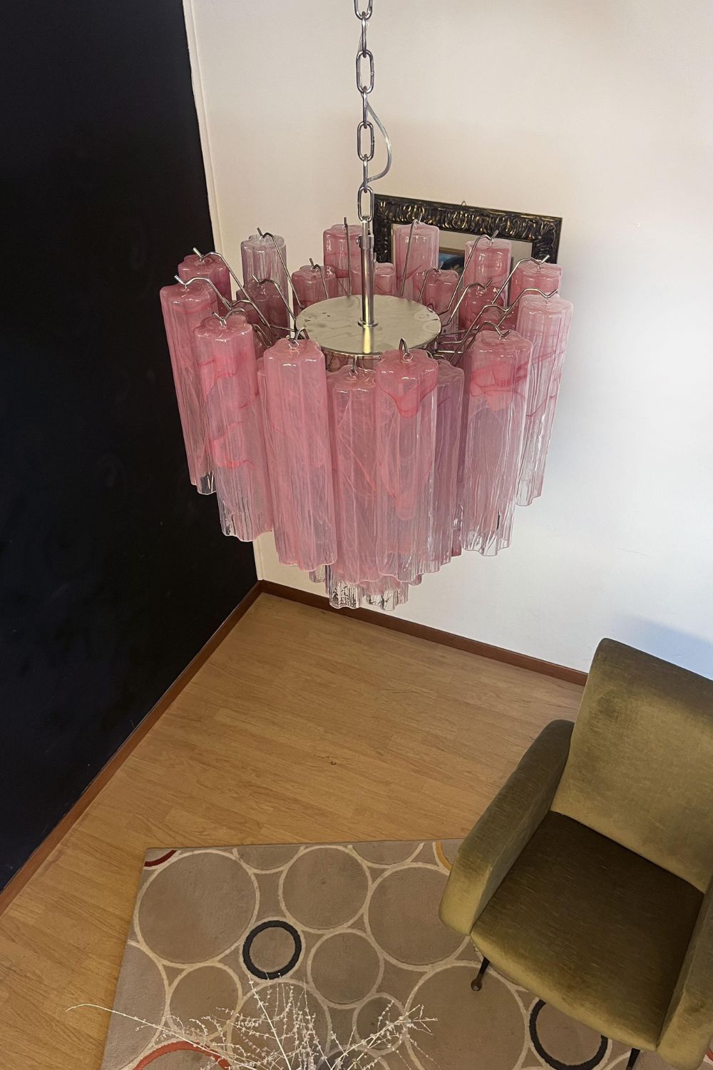 Pink Art Glass Tree Branch Chandelier - view 4 | morylighting