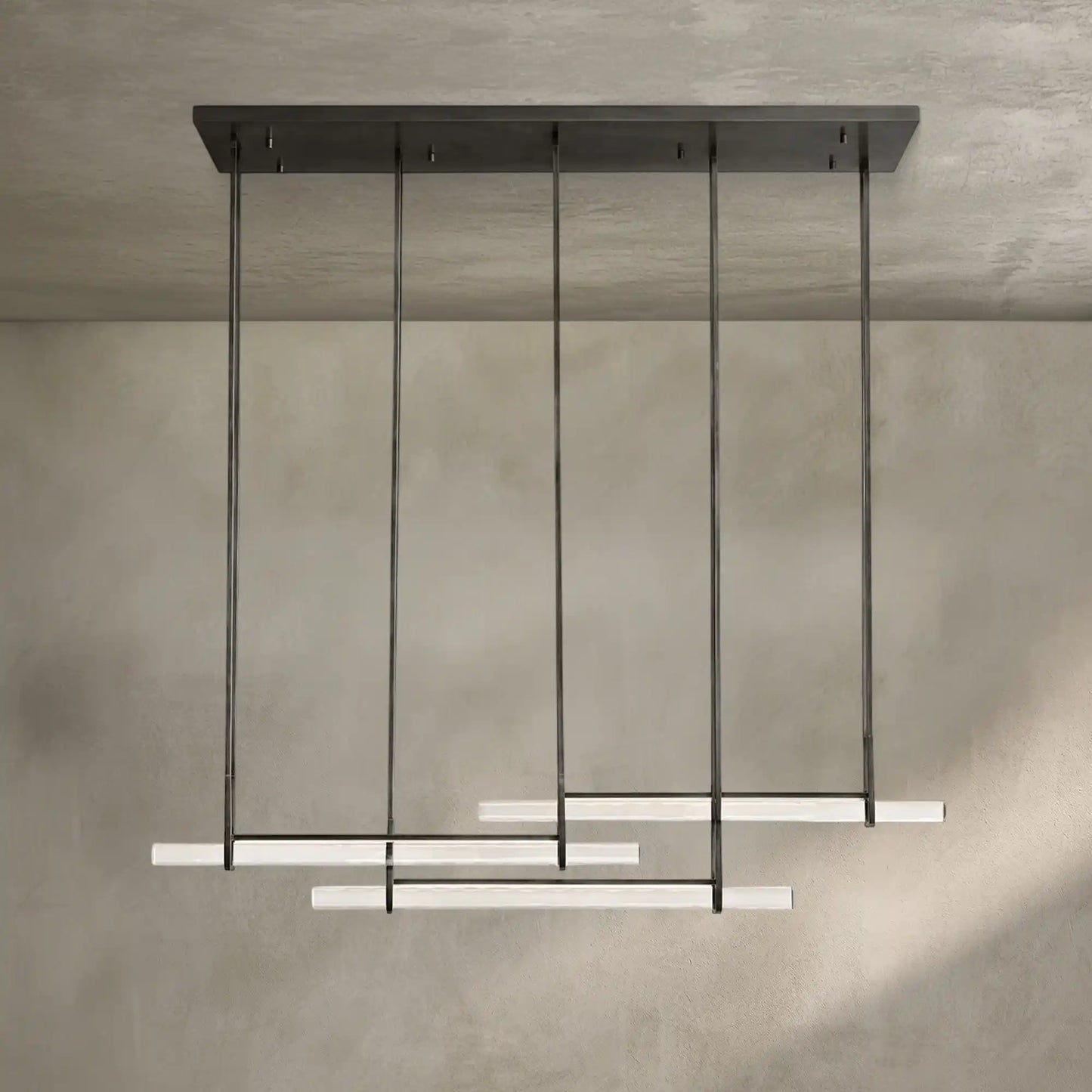 Auburn Crystal Triple Bar Linear Chandelier