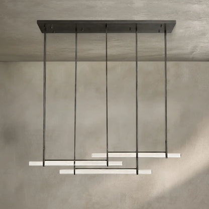 Auburn Crystal Triple Bar Linear Chandelier
