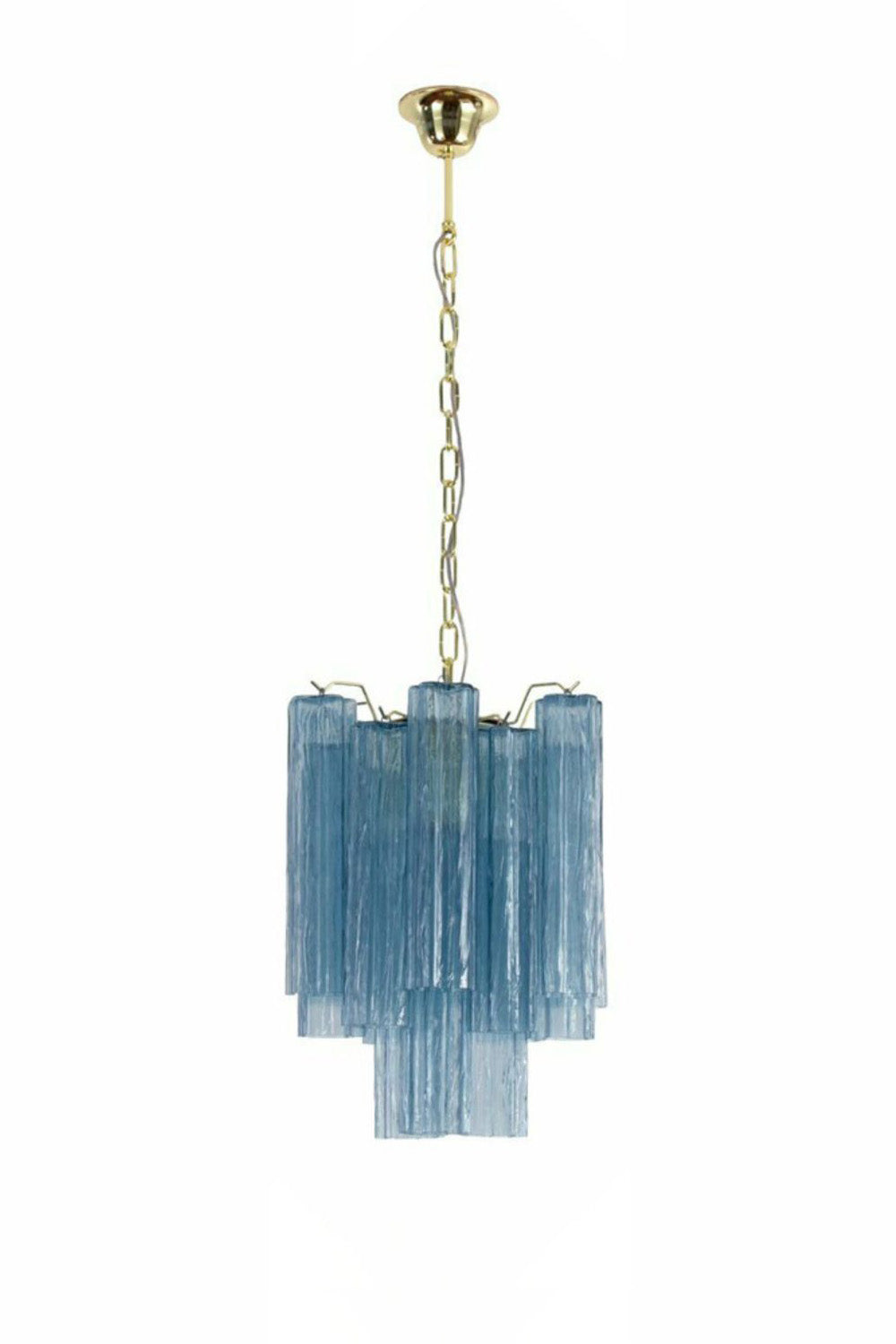 Retro Suspension Lamp with Blue Art Glass Tubes | morylighting