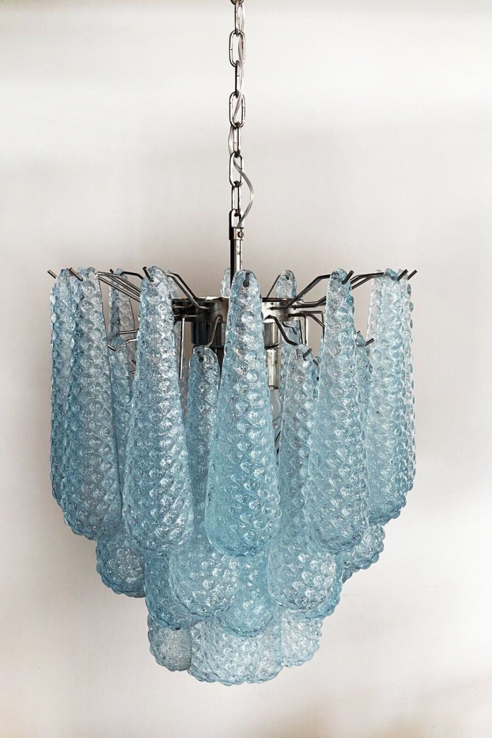 Vintage Italian Blue Art Teardrop Chandelier - view 6 | morylighting