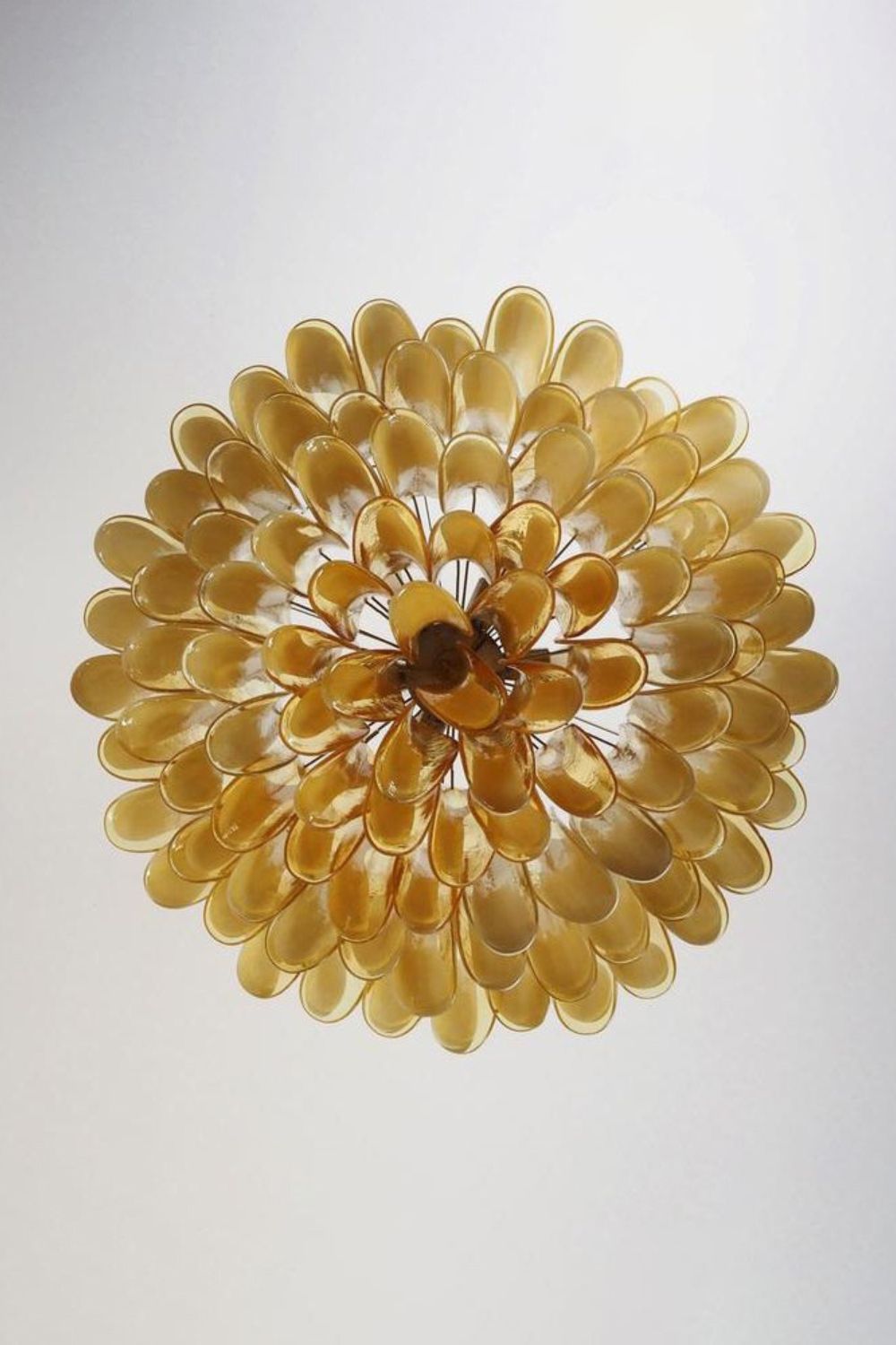 Amber Art Glass Petal Chandelier - view 11 | morylighting