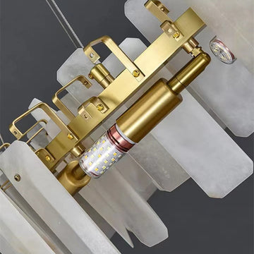 Alabaster Flake Round Chandelier 20" 23" 31" 39''D - morylighting