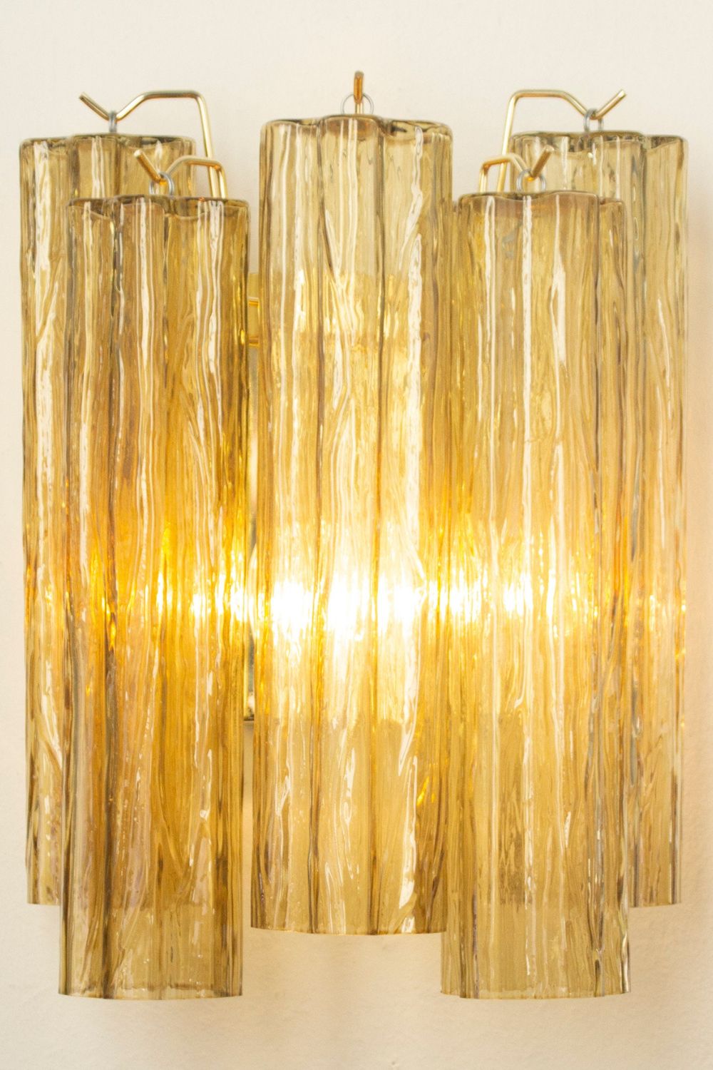 Italian Art amber glass tube wall lamp - view 4 | morylighting