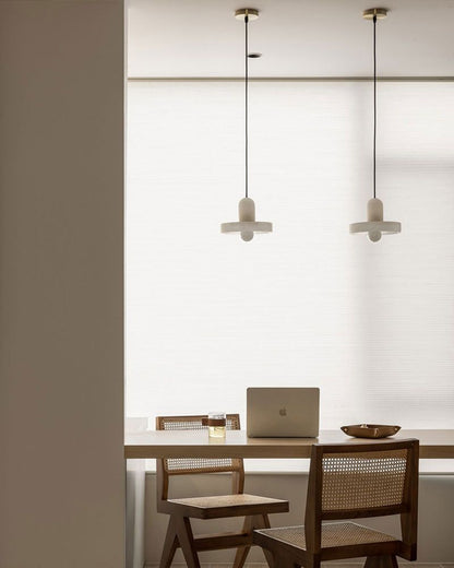 White Alabaster Kitchen Island Pendant Lamp