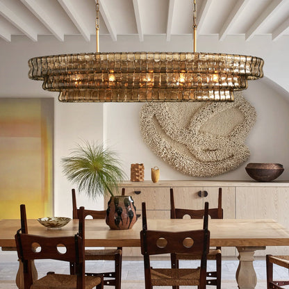 Glacien Oval Chandelier 54"W/65"W