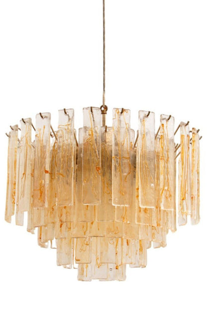 Amber Art Glass Tiered Chandelier - view 5 | morylighting