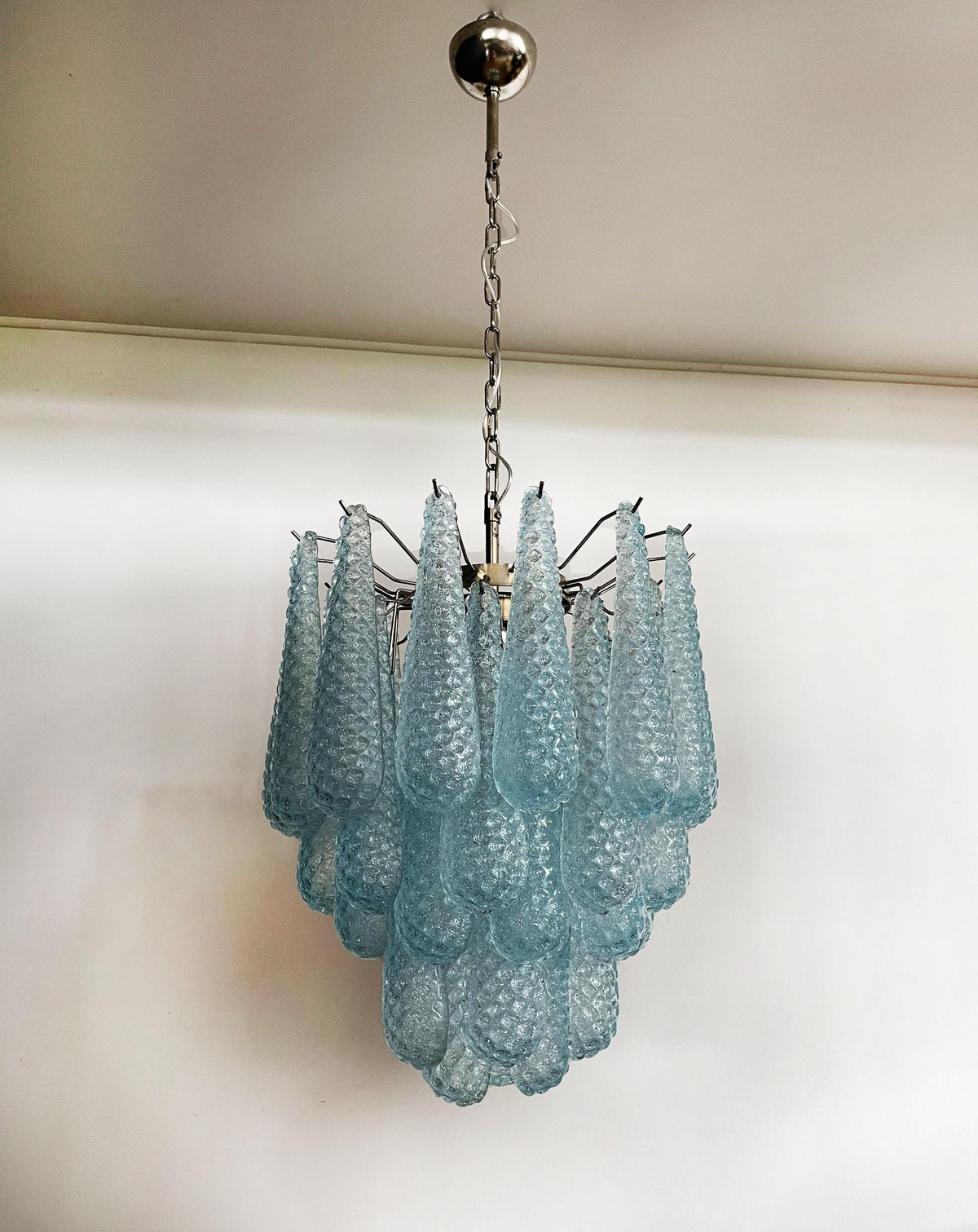 Vintage Italian Blue Art Teardrop Chandelier - view 5 | morylighting