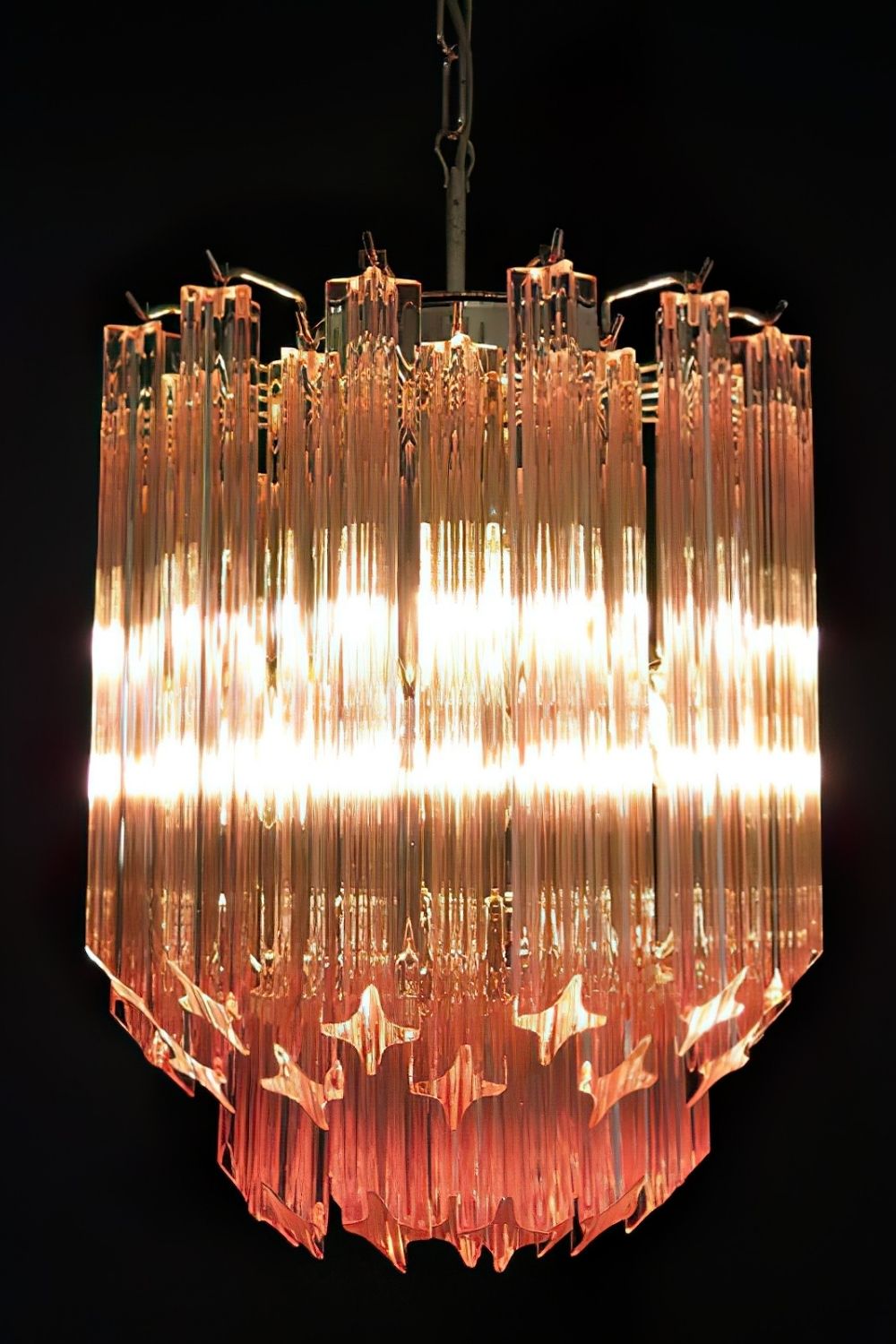 Art Pink Quadriedri Glass Chandelier - view 3 | morylighting