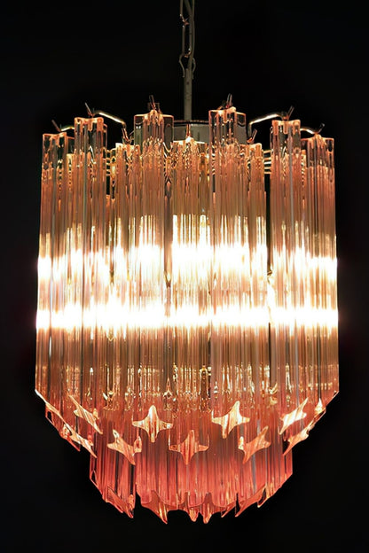 Art Pink Quadriedri Glass Chandelier - view 3 | morylighting