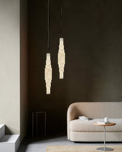 White Alabaster Cluster Pendant Lamp 3-lights for kitchen Island
