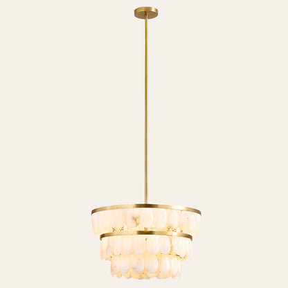 Solene Alabaster Tiered Round Chandelier 22"