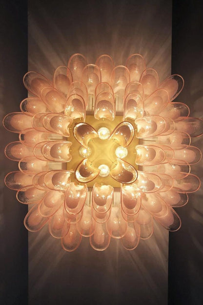 1990s Italian Art Pink Flower Chandelier - view 3 | morylighting