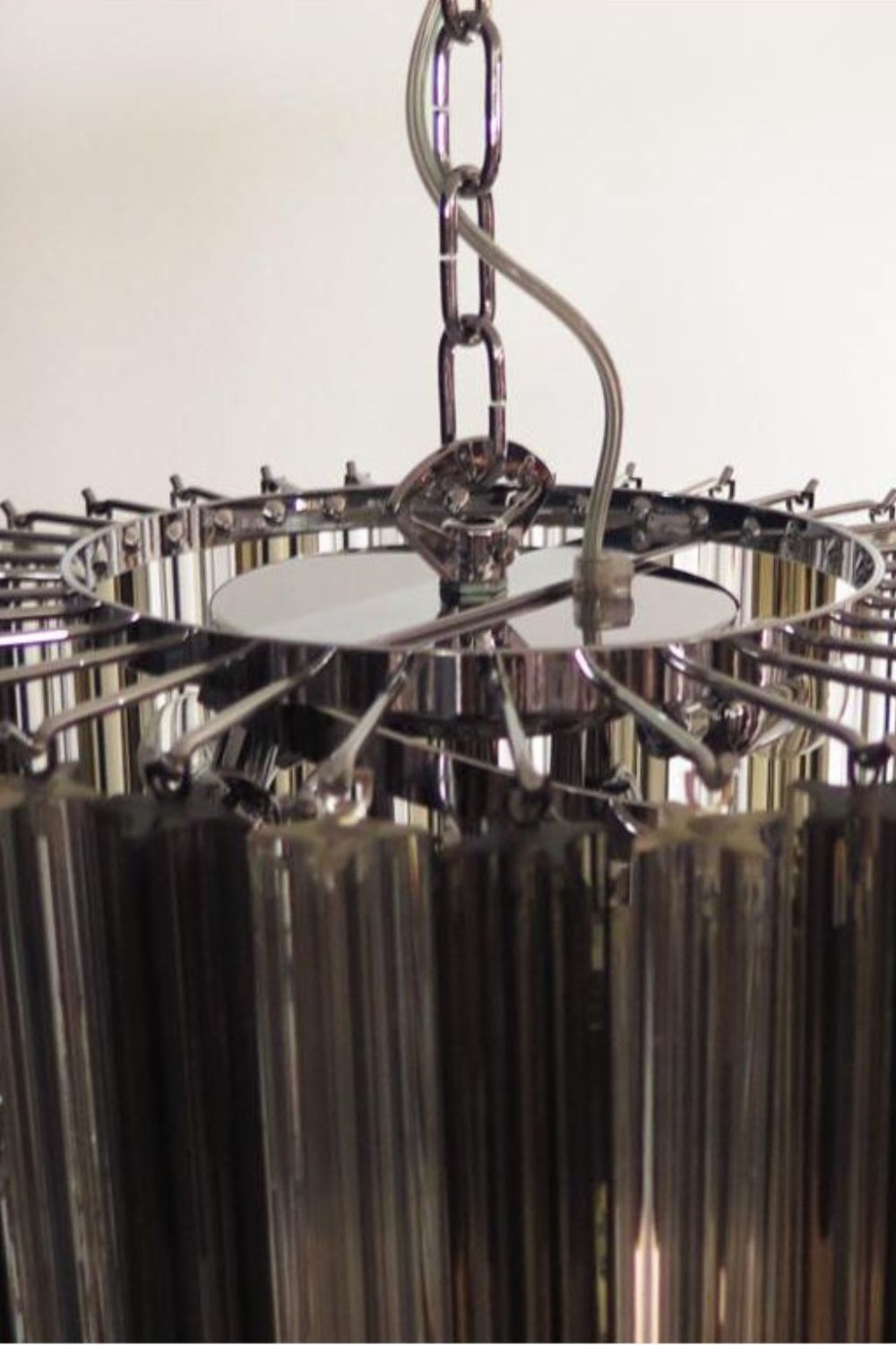 1983 Smoked Glass Prism Chandelier - view 8 | morylighting