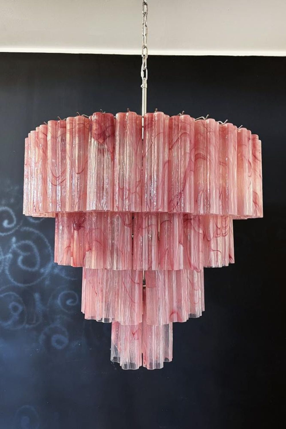 Art red cloud glass multi-layer chandelier - view 3 | morylighting