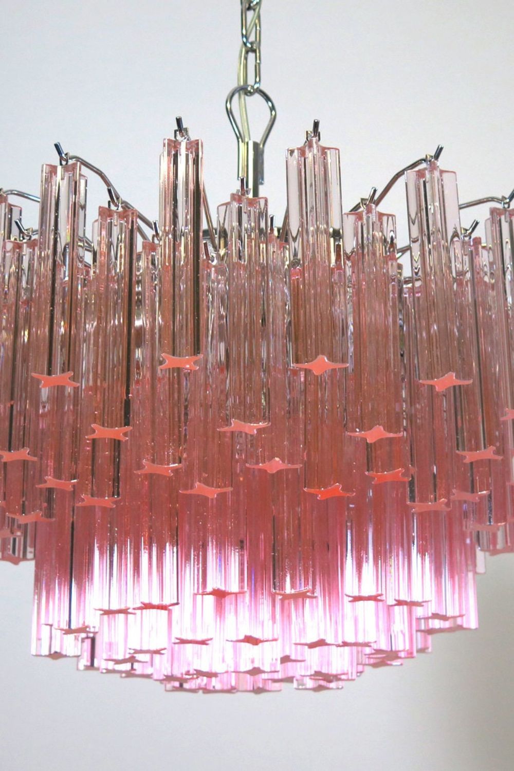 Venetian Pink Crystal Tube Art Chandelier - view 11 | morylighting
