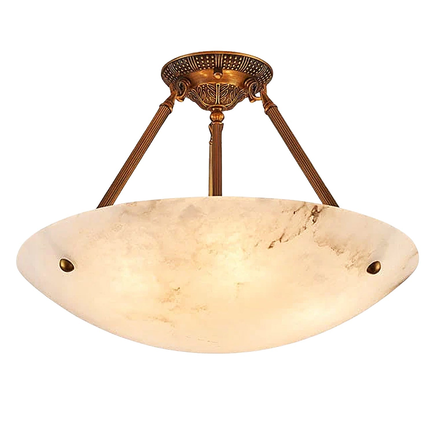 Vintage Round Alabaster Ceiling Lamp