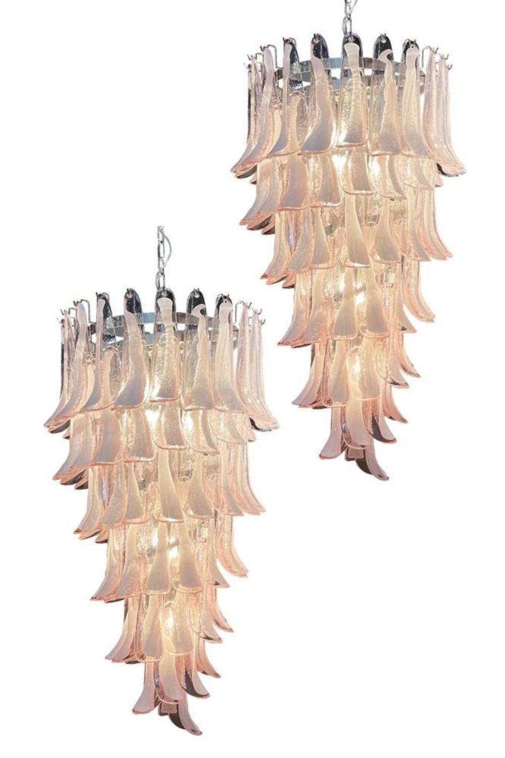 Italian Vintage Pink Spiral Art Chandelier - view 11 | morylighting