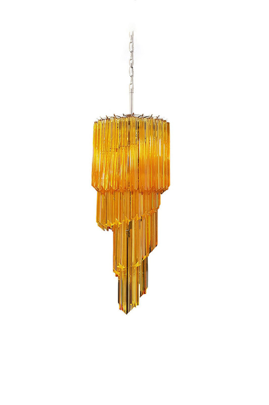 Amber Murano Glass Prism Spiral Chandelier | morylighting