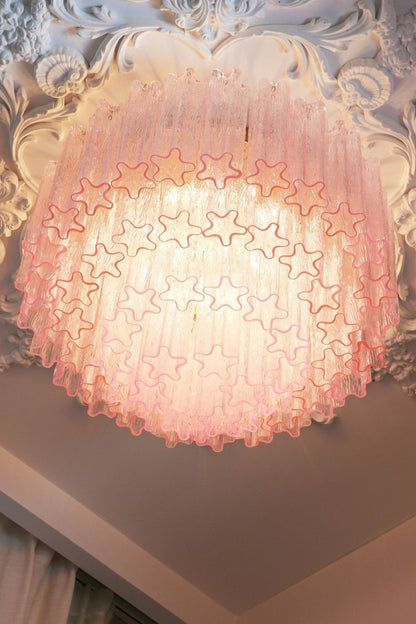 Large Pink Art Glass Tronchi Ceiling Light - view 3 | morylighting