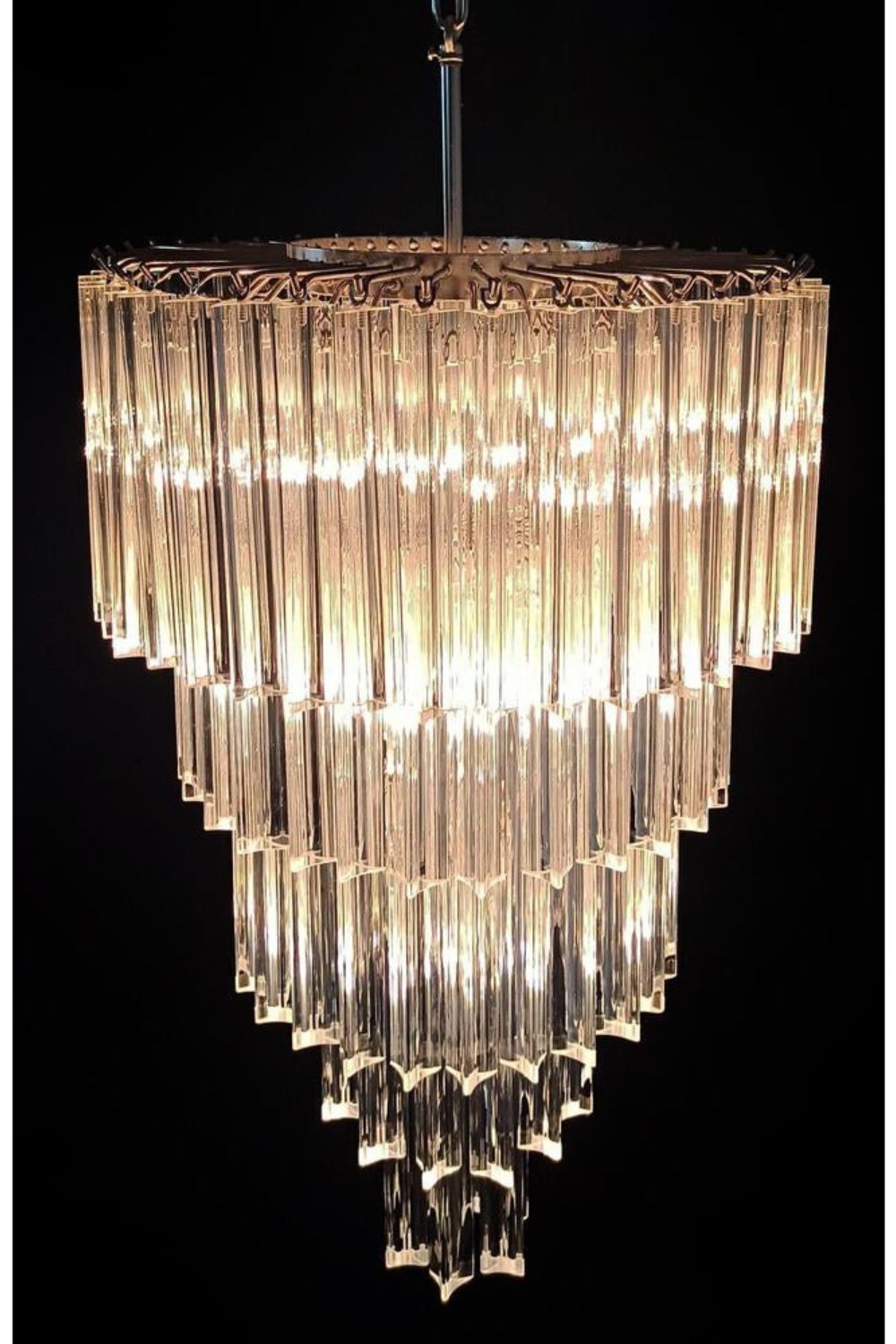 Transparent Art Glass Prism Tiered Chandelier - view 5 | morylighting