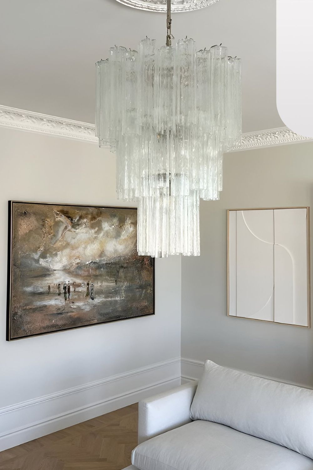 Art Venetian Clear Glass Tube Chandelier - view 3 | morylighting