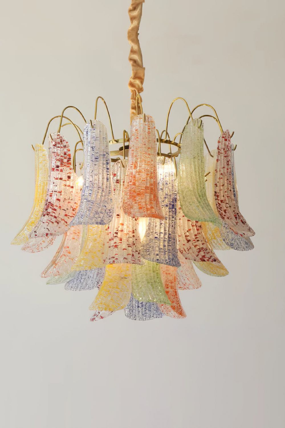 Mazzega Art Petal Stained Glass Chandelier - view 9 | morylighting