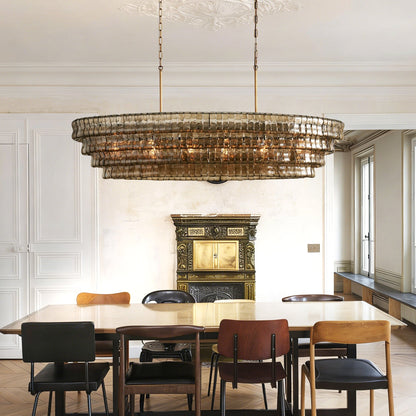 Glacien Oval Chandelier 54"W/65"W