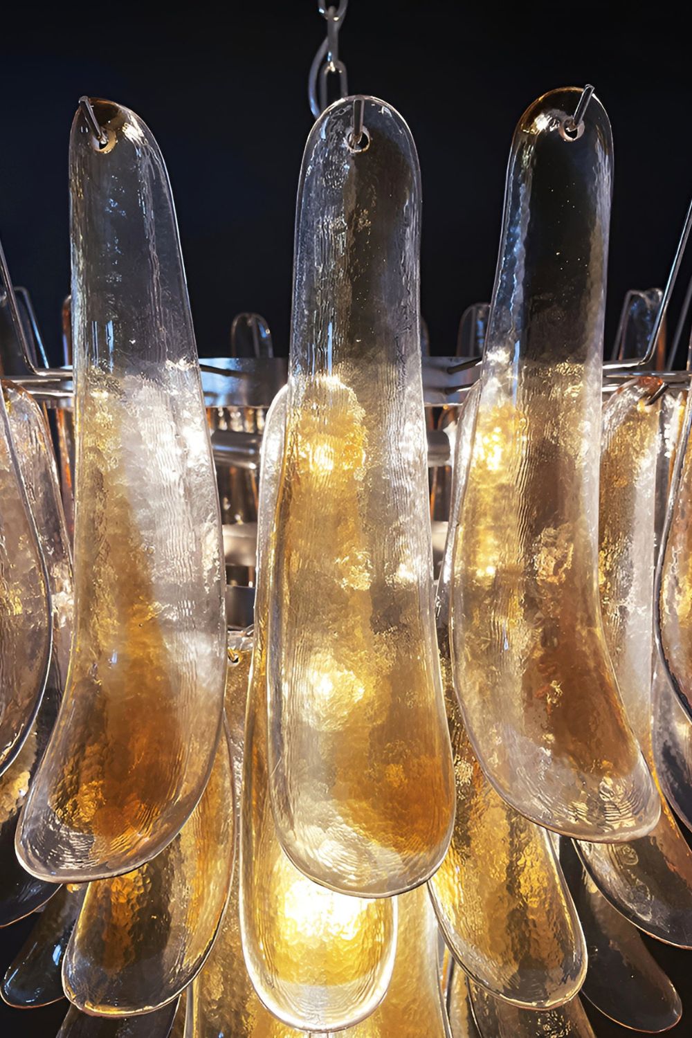 Amber Art Glass Petal Cascade Chandelier - view 14 | morylighting