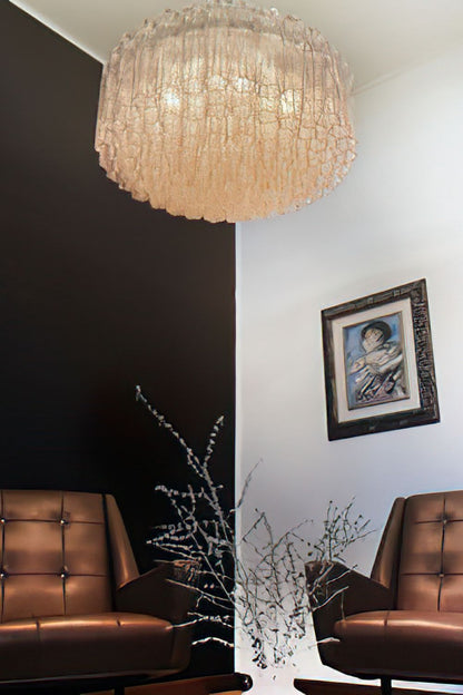 Pink Art Glass Tube Chandelier - view 3 | morylighting