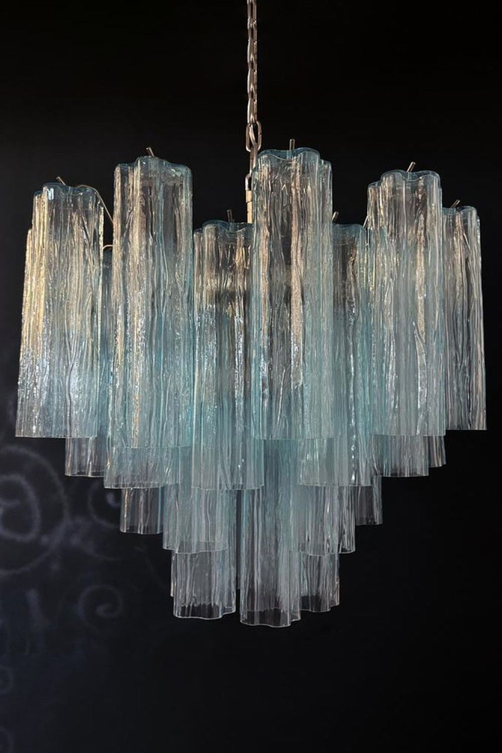 1990s Art blue glass tube chandelier - view 13 | morylighting