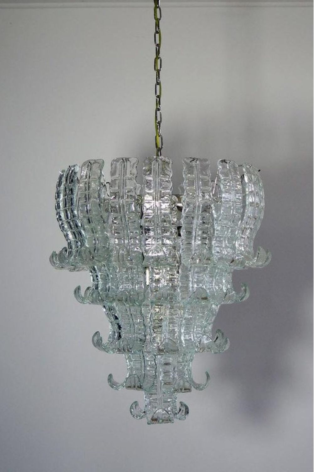 1970s Felci-Style Art Glass Tiered Chandelier - view 4 | morylighting