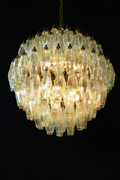 spherical Clear Art Polyhedron Glass Chandelier - view 4 | morylighting