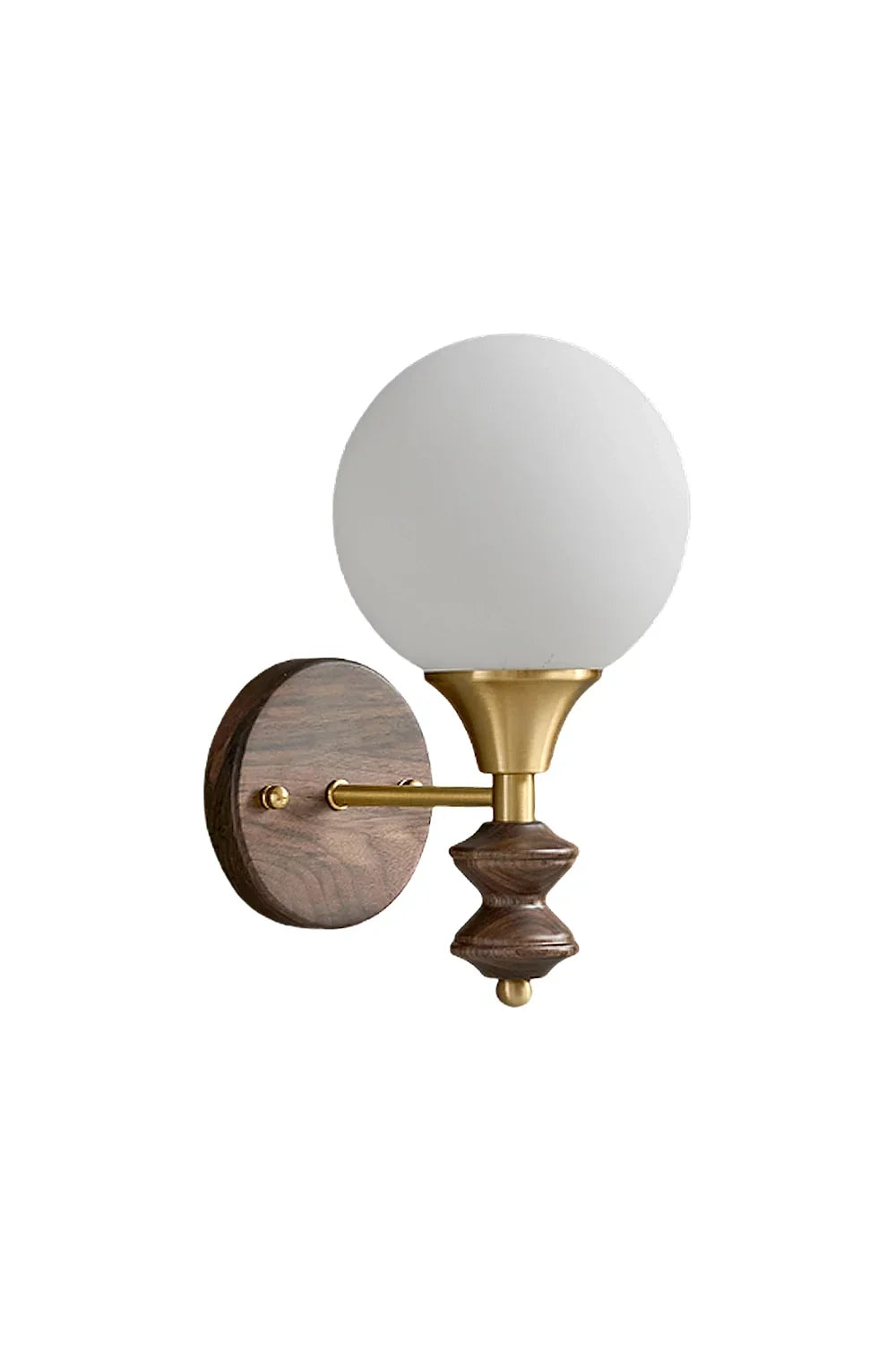 Vintage Globe Walnut Wood Wall Lamp - view 13 | morylighting