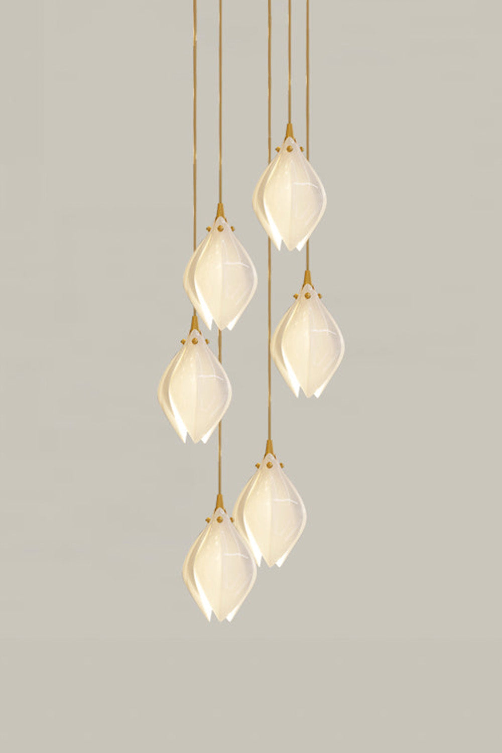 Gold Stem Ceramic Flower Chandelier - view 13 | morylighting