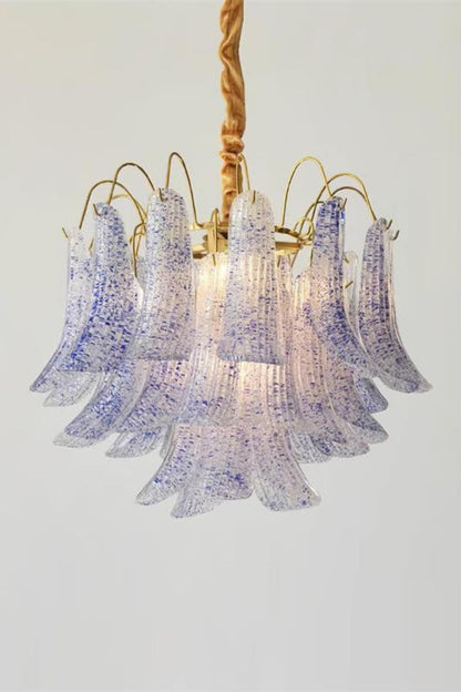 Mazzega Art Petal Stained Glass Chandelier - view 4 | morylighting