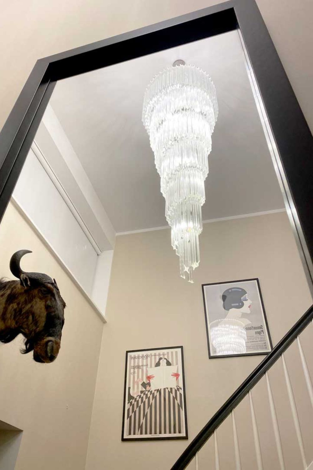 Art Style Spiral Glass Chandelier - view 5 | morylighting