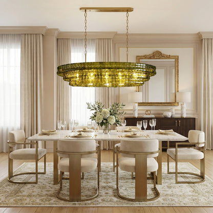 Glacien Oval Chandelier 54"W/65"W