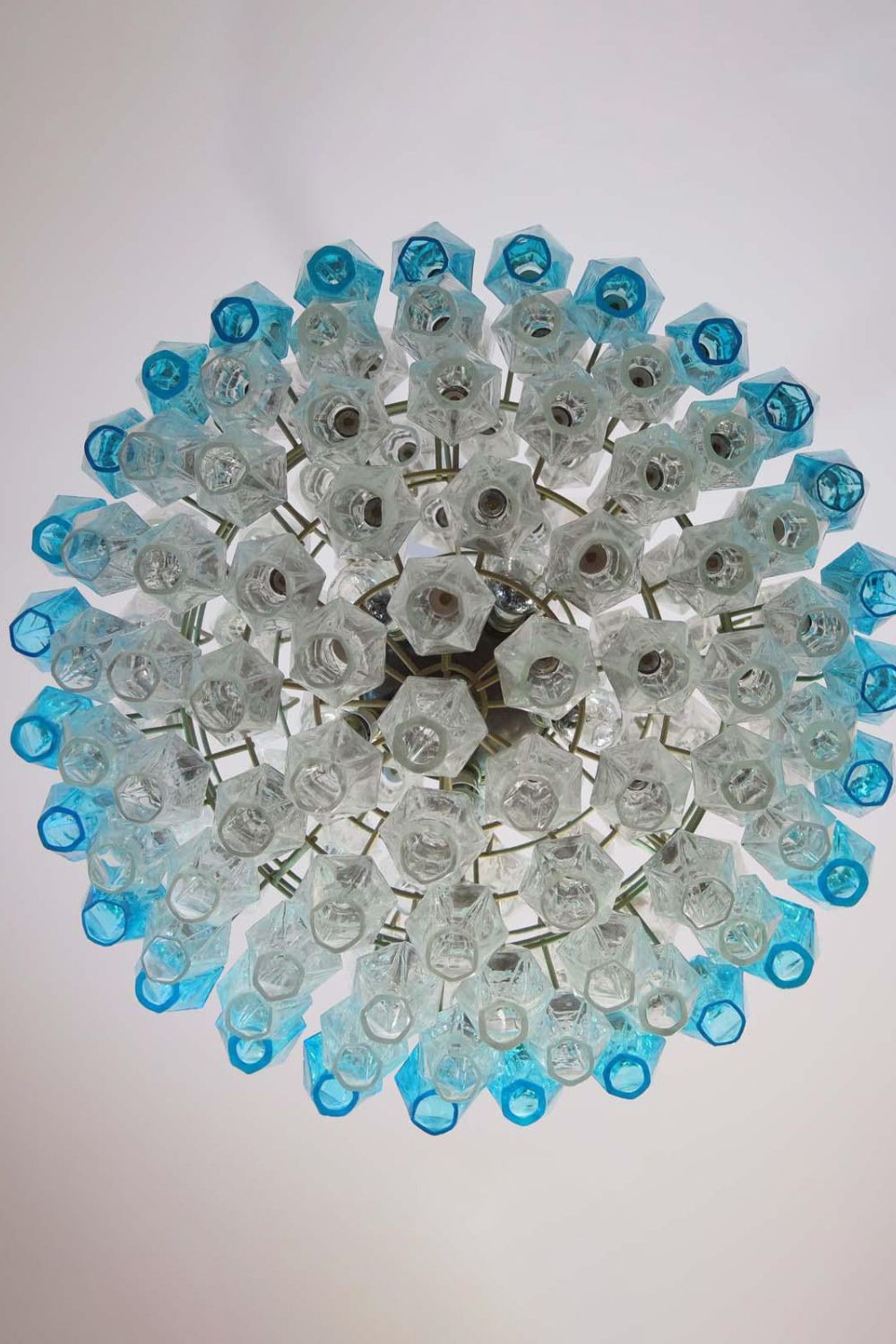 Blue and clear Art glass spherical chandelier - view 4 | morylighting