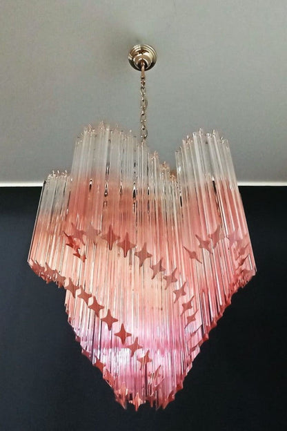 Vintage Pink Art Quadriedri Prism Chandelier - view 5 | morylighting