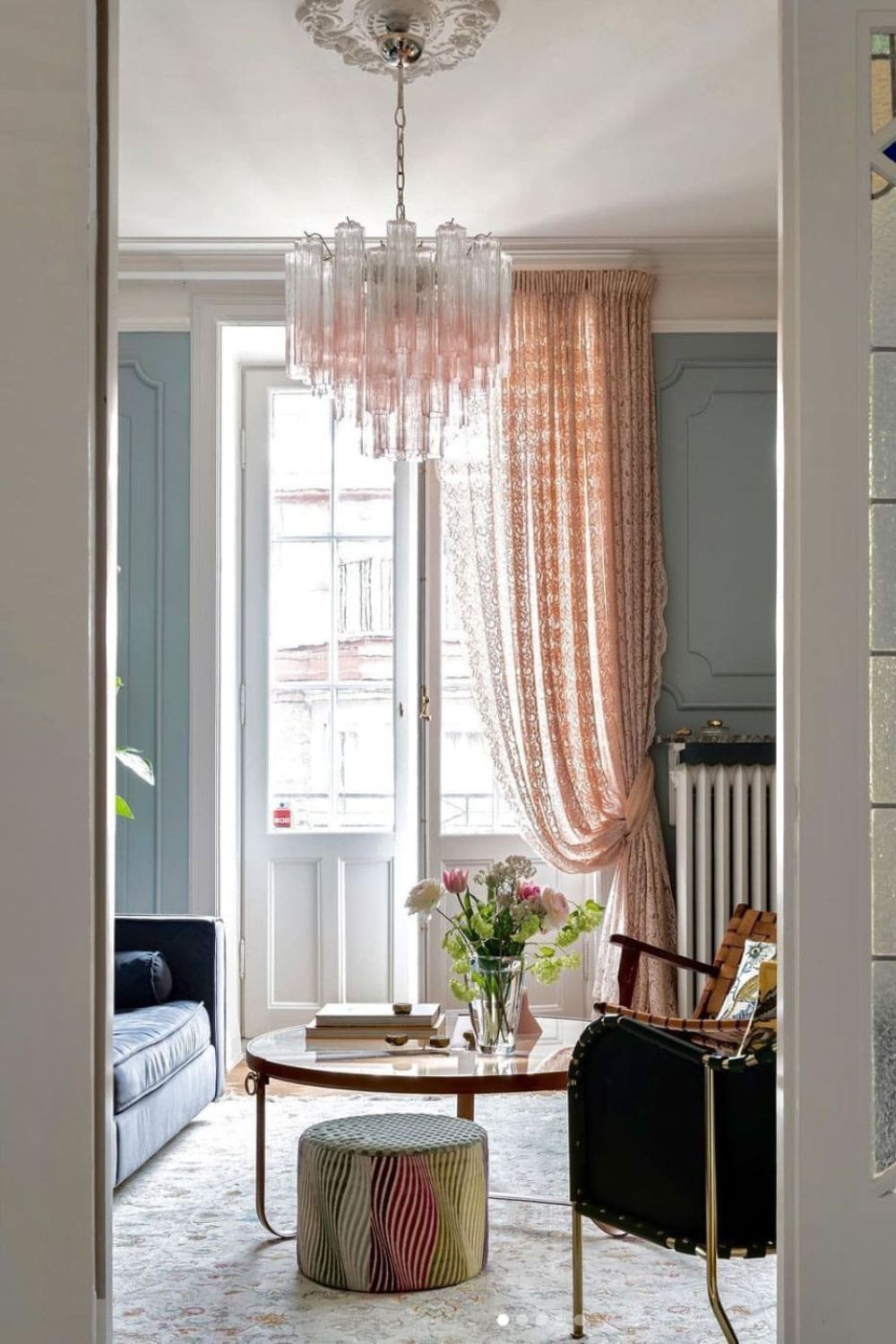 Pink Gradient Art Glass Tube Chandelier - view 4 | morylighting
