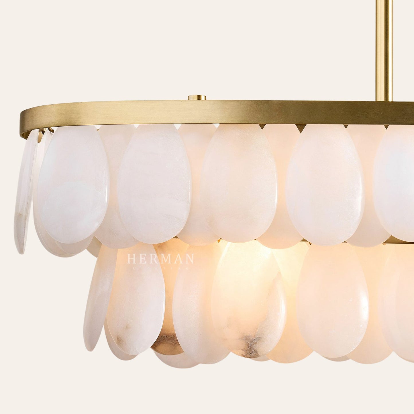 Solene Alabaster Linear Chandelier 45"