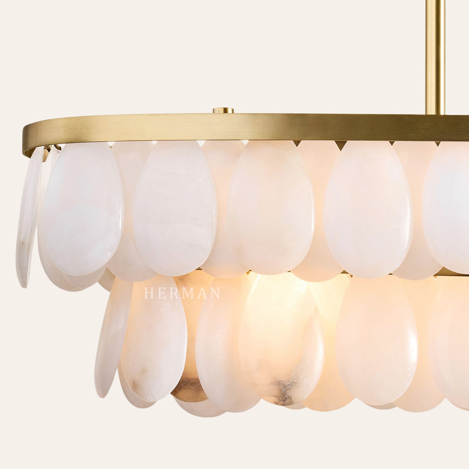 Solene Alabaster Linear Chandelier 45"