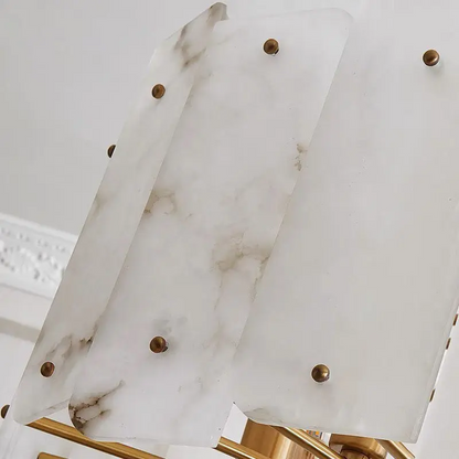 Alabaster Brass Dining Room Round Chandelier