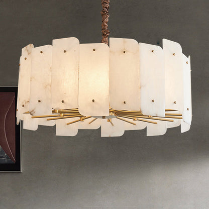 Lorry Alabaster Round Chandelier 20" 31"