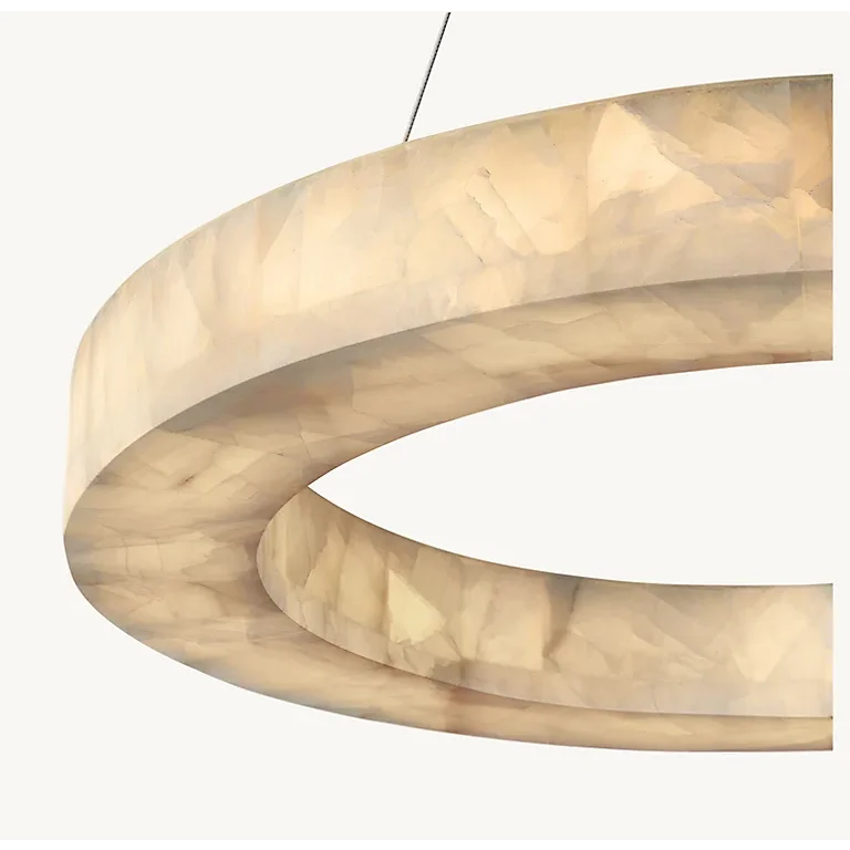 OLYRA 3-TIER ROUND ALABASTER CHANDELIER 39" 47" 59"D